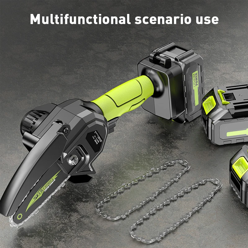 4 Inch 21V Mini Electric Cordless Chain Saw Woodworking Pruning Lumbering Cutting Garden Tools Power Tools Replaceable battery