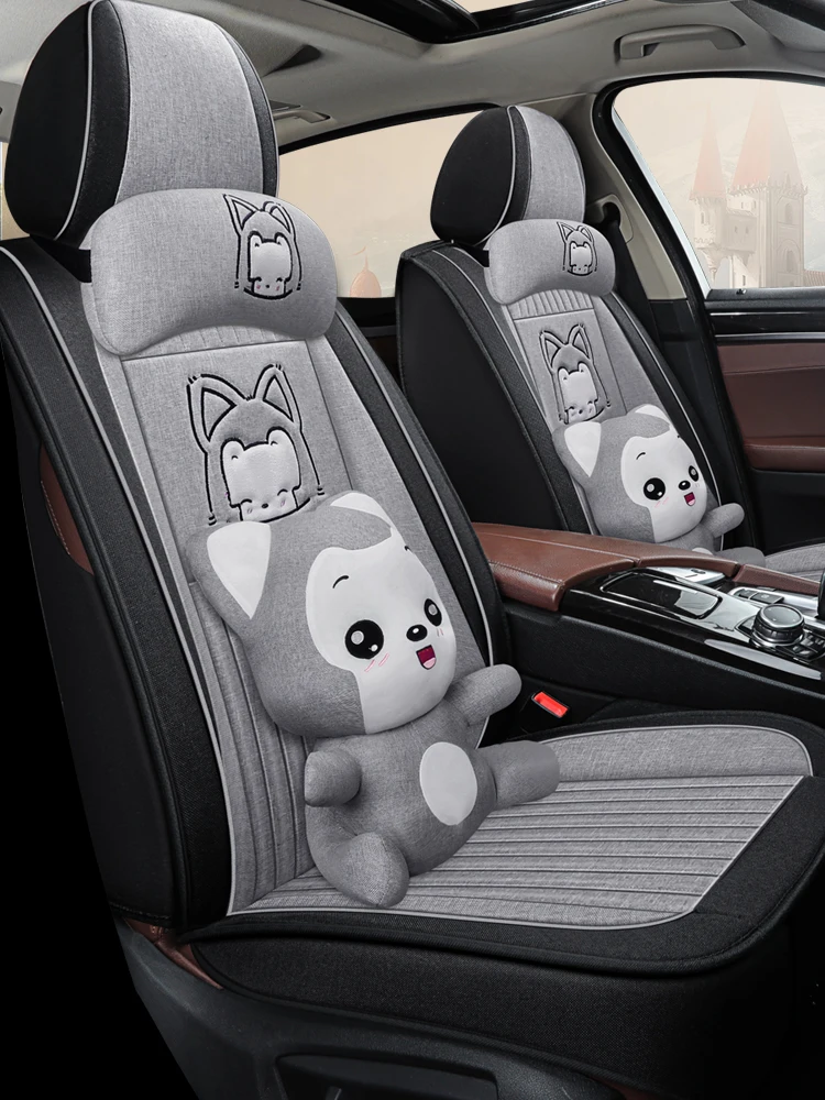 Full Coverage flax fiber car seat cover auto seats covers for audi a4 b5 b6 b7 avant b8 b9
