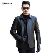 Новое поступление, зимний стиль, для мужчин, бутик, Faxu, кожаное пальто, высокое качество, однотонный, хлопок, подкладка, на пуговицах, куртка, пальто, M-4XL