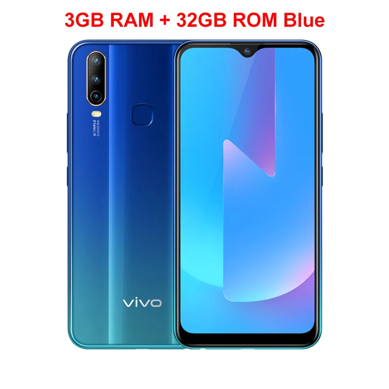 Мобильный телефон vivo U3x, экран 6,35 дюйма, 3G ram, 32G rom, Восьмиядерный процессор Snapdragon665, большая батарея 5000 мАч, камера МП, Samrtphone - Цвет: 3GB 32GB BLUE