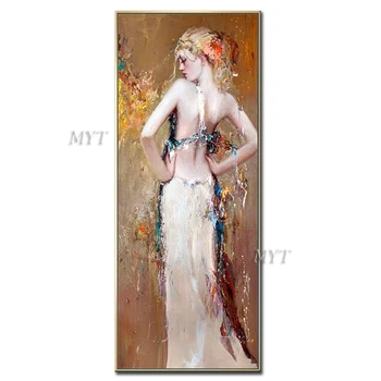 

Pretty Girl With Bare Back Oil Painting Beautiful Abstract Handpainted Modern High Quality Unframed On Canvas Wall Art Home