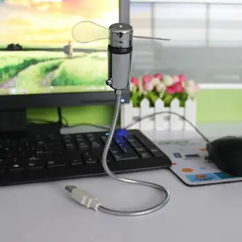 

USB Mini Flexible Time Clock Fan with LED Light - Cool Gadget Adjustable