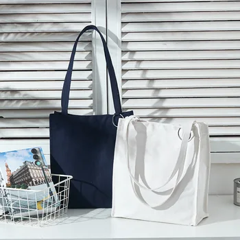 

2020 new simple fashion solid color shoulder bag female art fresh and wild eco-friendly canvas bag female shoulder