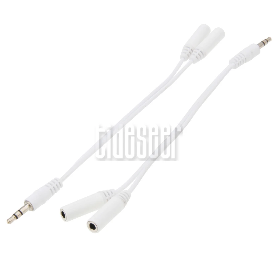 300pcs 18cm 3 5mm Jack Audio Splitter Aux Extension Adapter Cable Male to 2 Female AUX Cord For Phone PC Headphone Speaker