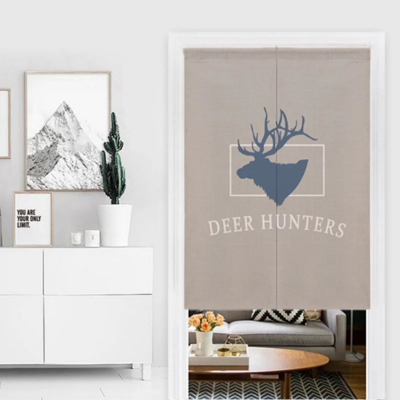 

Deer Design Japanese Noren Doorway Curtain Wall Hanging Tapestry Screens For Advertising Space