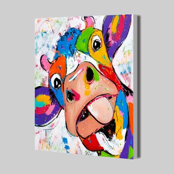 

HDARTISAN Wall Art Picture Canvas Print Animal Cow Painting For Living Room Home Decor No Frame