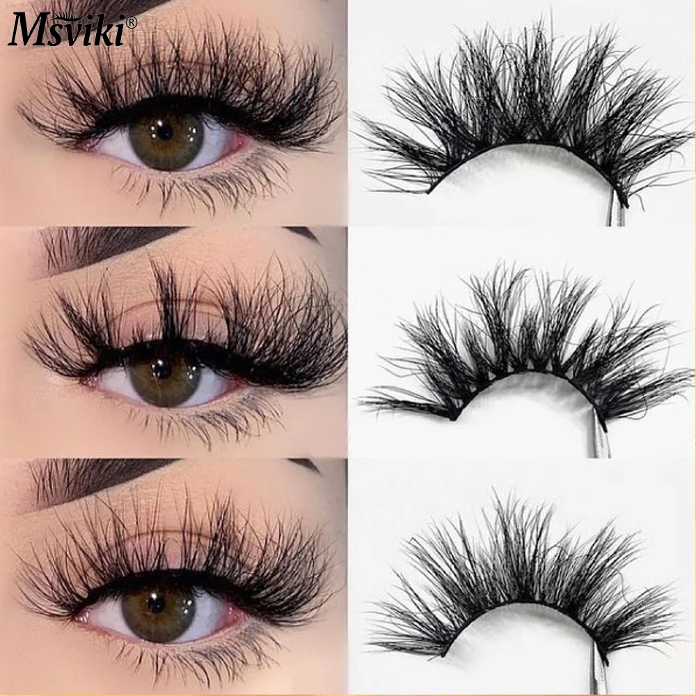 2/5/10 Pairs 25 MM False Eyelashes Bulk Wholesale Thick Fluffy 5D Mink Lashes Vendor 3D Fake