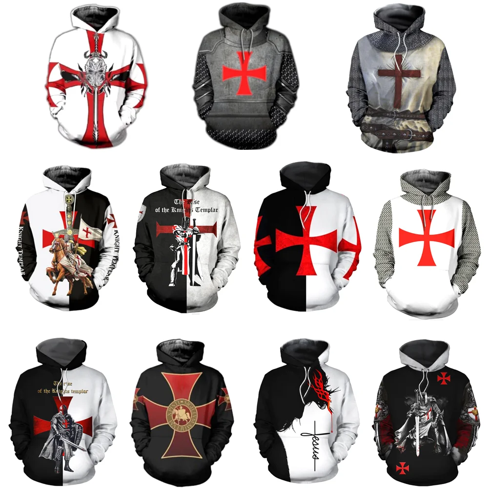Knight Templar Cavalier Hoodie Sweatshirt 3D Printed Men Women Casual Hooded Sweatshirts Pullover HIP HOP Harajuku Streetwear Knight Templar Cavalier Hoodie Sweatshirt 3D Printed Men Women Casual Hooded Sweatshirts Pullover HIP HOP Harajuku Streetwear