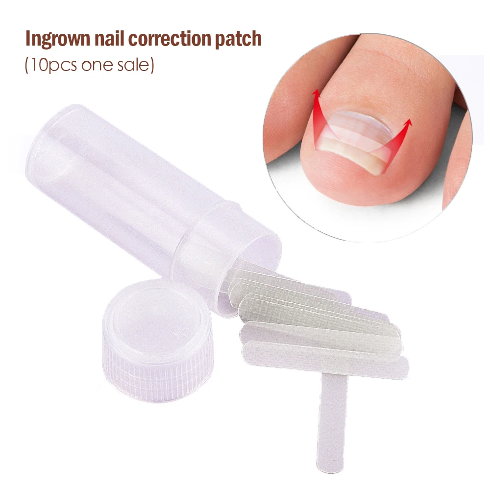 

10pcs/pack Toenail Straightening Clip Ingrown Toenail Correction Tool Nail Treatment Elastic Patch Sticker Foot Care Pedicure