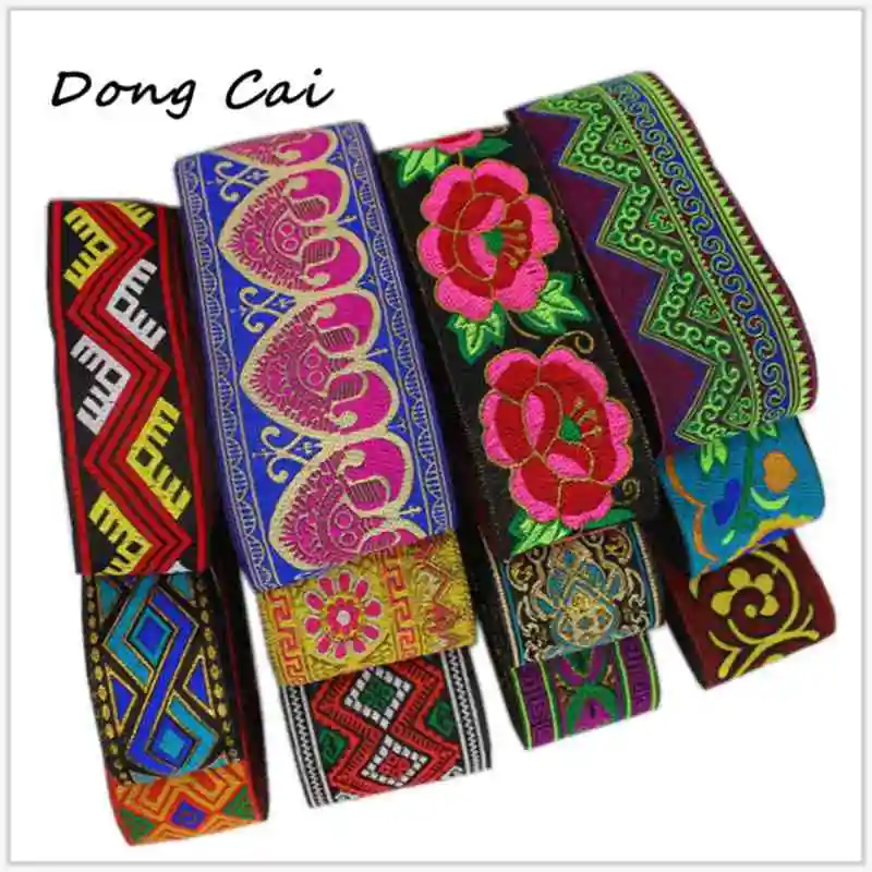 12 Yards 3cm wide Vintage Ethnic Embroidery Lace Ribbon Boho Lace Trim DIY Clothes Bag Accessories Embroidered Fabric lace