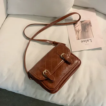 

Bag female 2020 new Korean version of the retro diamond PU small square bag shoulder messenger bag female hand bag