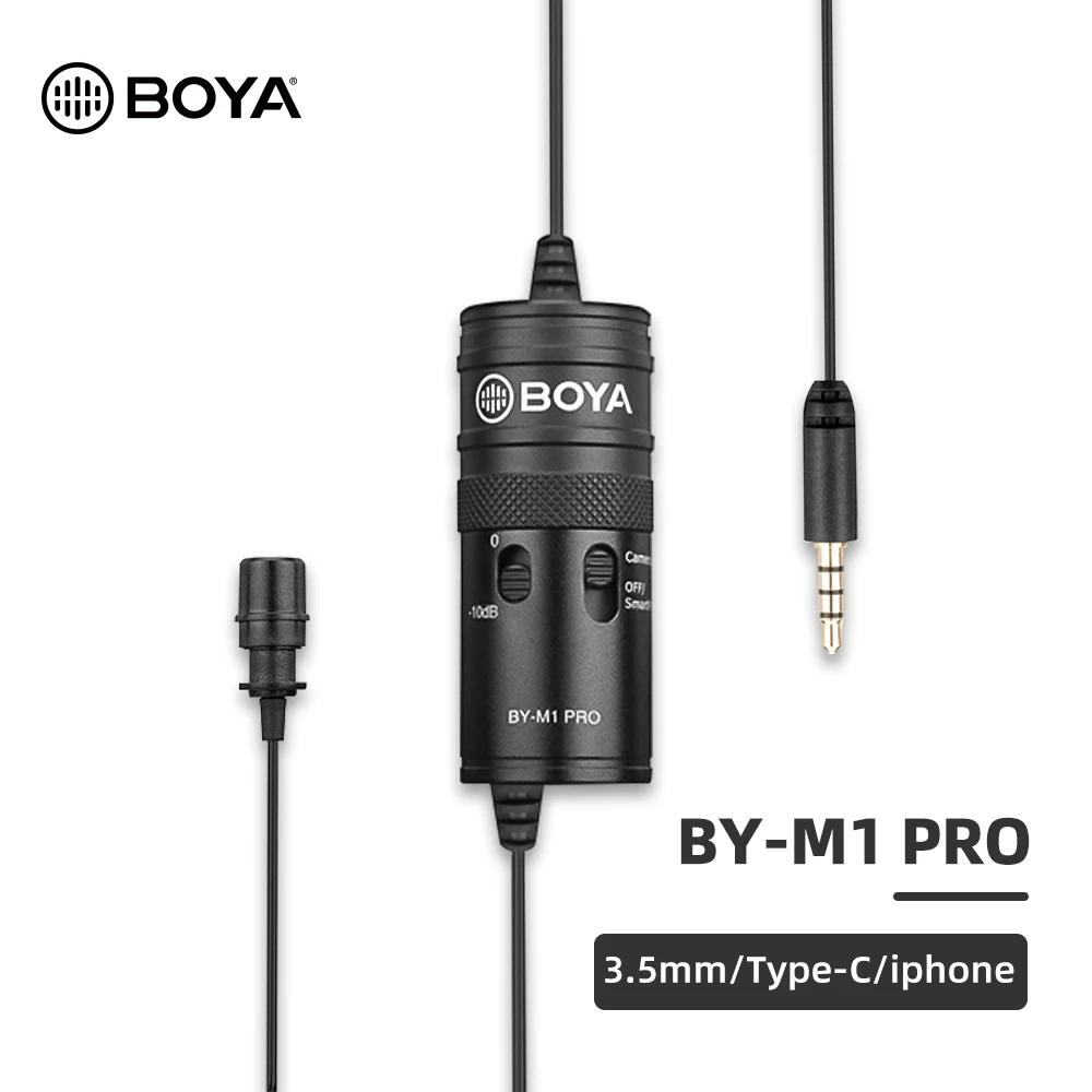 BOYA BY M1 Pro петличный микрофон клип на конденсаторный проводной 3 5 мм с микрофоном