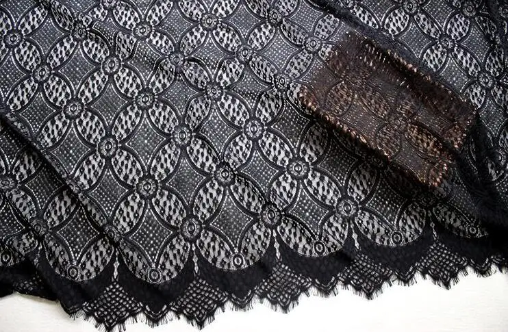 

2019 high quality 150cm x 300cm african lace fabric eyelash lace wedding dress craft lace applique