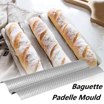 

French Bread Baking Mold Bread Wave Baking Tray Practical Cake Baguette Mold Pans 2 Groove Waves Bread Baking Tools