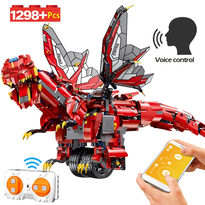 

1153pcs Toys For Children APP Remote Control Mechanical Dinosaur Building Blocks Legoingly RC Technic Dinosaur Education Brick