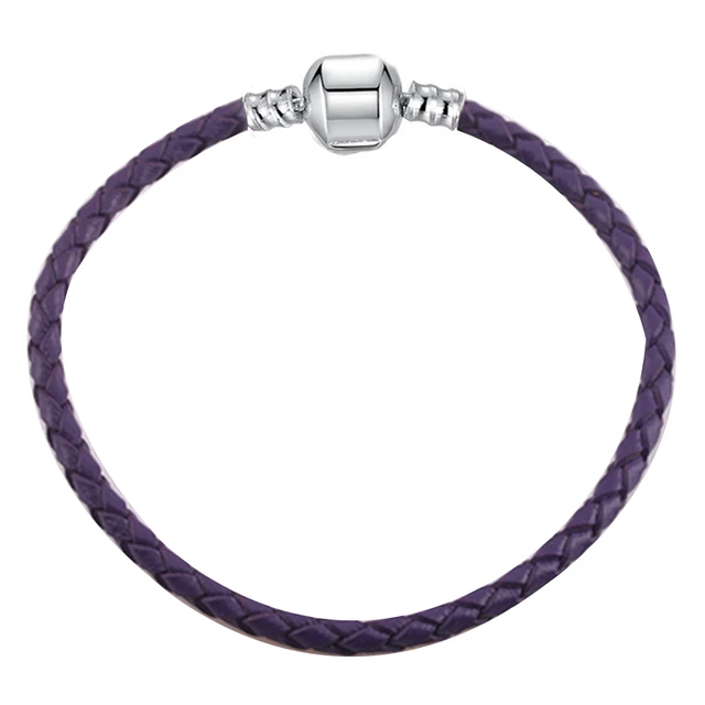 Purple Braided Double-Leather Charm Bracelet - FINAL SALE