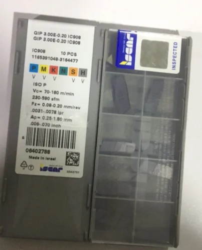 ISCAR 10 шт. карбидные вставки GIP3.00E-0.20 IC908