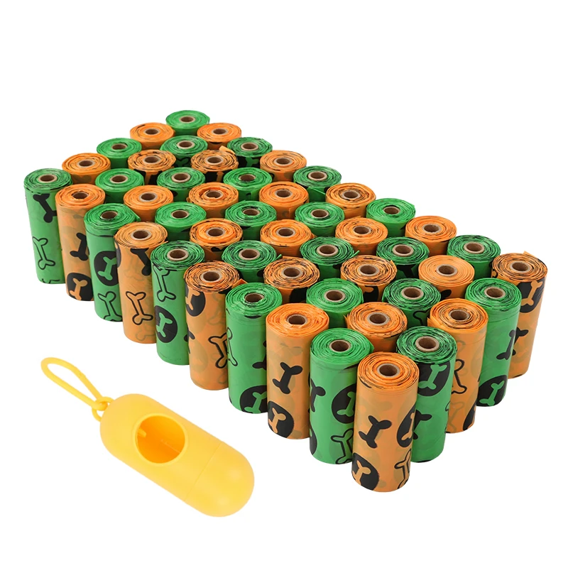 Bolsas biodegradables para excrementos de perro, respetuosas con el medio ambiente, para perros, bolsas para caca con dispensador