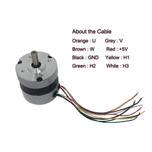 Motor 24V 24V Micro DC Electric Brushless Motor 5000rpm 40W 2.5A 0.12N.m Torque Diameter 54mm DC Brushless Motor D57BL54