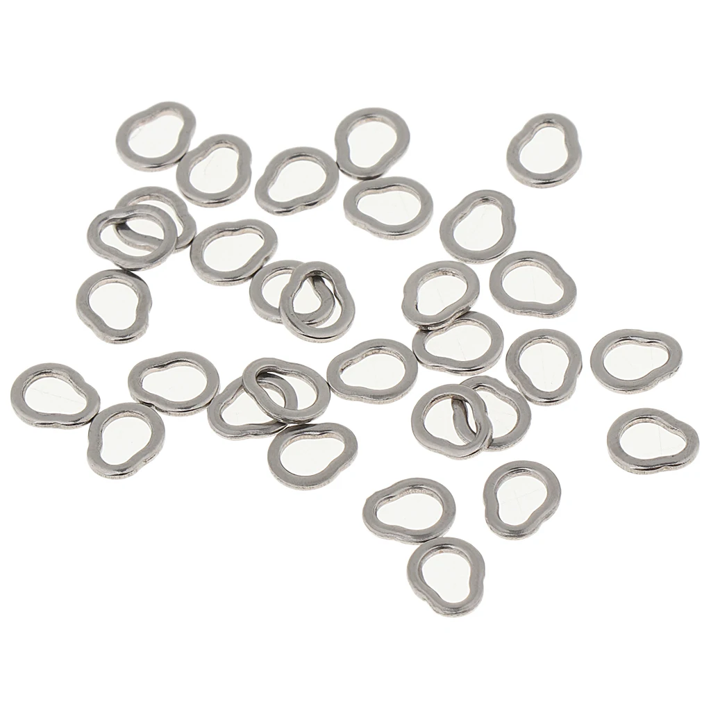 30pcs Stainless Steel Solid Rig Rings for Jigging, Assit Hooks Big Game