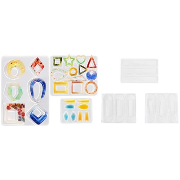 

(Set of 3) Epoxy Resin Earring Molds - Bohemian Style Dangle Silicone Mold with New DIY Hair Clip Mould Jewelry Casting