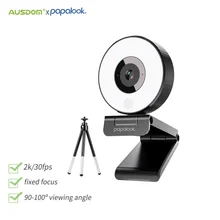[Originale] AUSDOM PA552 Webcam HD 1080P telecamera Web USB a fuoco fisso con microfono treppiede leggero per PC twprurito Skype OBS Steam