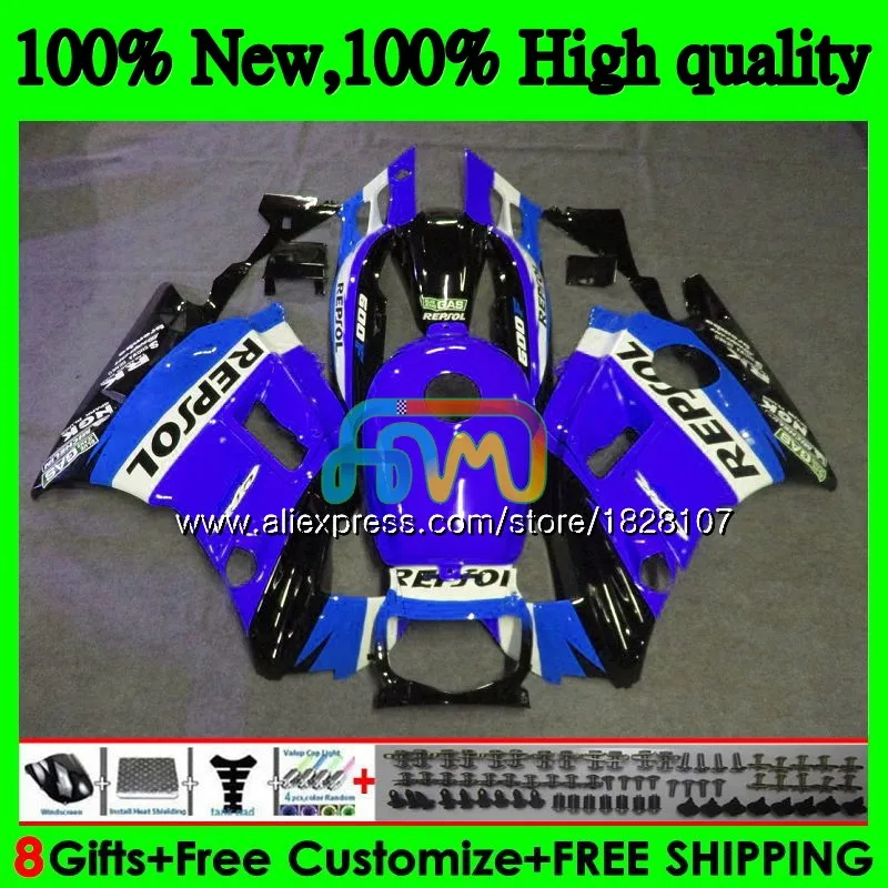 600CC Repsol Синий обтекателя Для HONDA CBR600F3 CBR 600 FS 600F3 600FS 3BS. 162 CBR600 F3 91 92 93 94 1991 1992 1993 1994 комплект+ майка