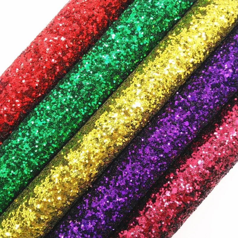 Amonglitter Red Green and Purple Chunky Glitter Leather Fabric Sheets for DIY Bows Bags 21x29cm A4 size GM4002B | Дом и сад