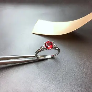 

Natural And Real Garnet Ring Wedding Engagement Rings for Women 925 sterling silver Ring