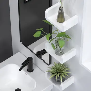 

Waterproof Bathroom Rack Organizer Kitchen Plastic Shampoo Wall Mounted Storage Shelf Practical Home Container Punch Free Toilet