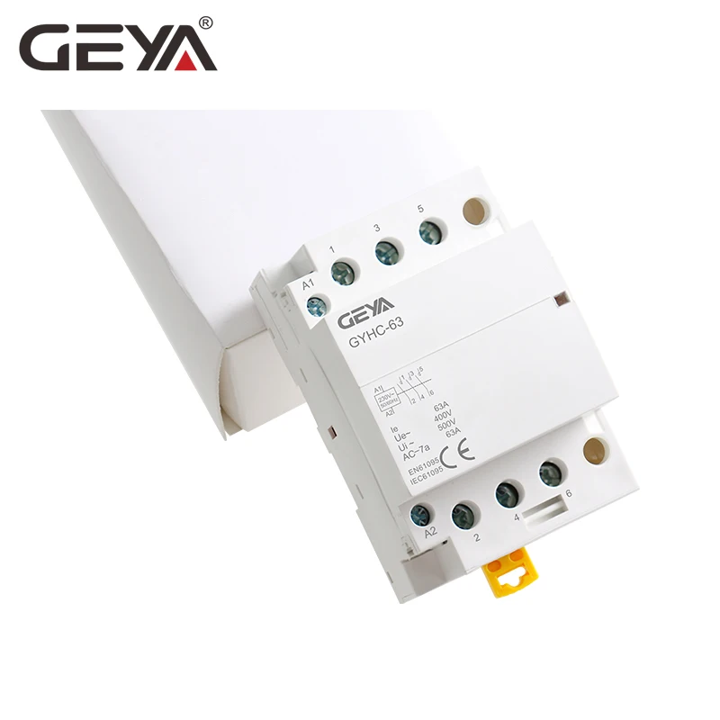 GEYA GYHC 3 фазы переменного тока контактор 220 В 3 P 40A 63A 3NO din-рейку AC контактор для дома модульный переключатель