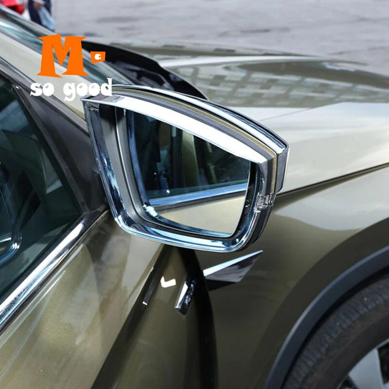 Для Skoda Kodiaq автомобиля зеркало заднего вида блок дождь наклейка на козырек кузова ABS хром авто внешний Стайлинг Аксессуары 2 шт