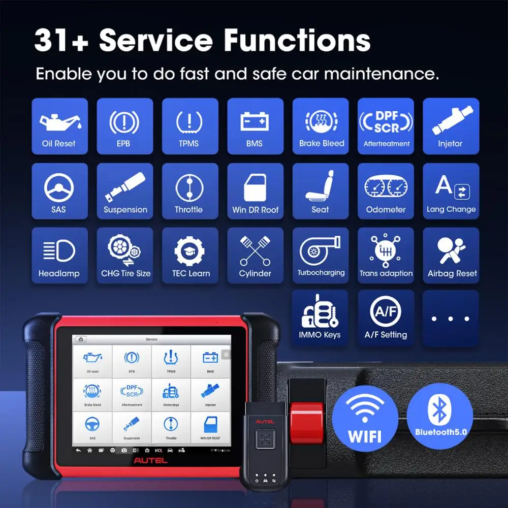 Autel MaxiCom MK906BT Diagnostic Tool Advanced OBD2 Scanner Bluetooth Wireless Automotivo Tools ECU Coding PK MS906BT MS908S