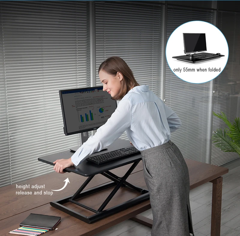 Hyvarwey ID-30 Aluminum Easy Up Height Adjust Sit Stand Desk Riser Foldable Laptop Desk Monitor Holder Stand With Keyboard Tray 16 Hyvarwey ID-30 Aluminum Easy Up Height Adjust Sit Stand Desk Riser Foldable Laptop Desk Monitor Holder Stand With Keyboard Tray 10