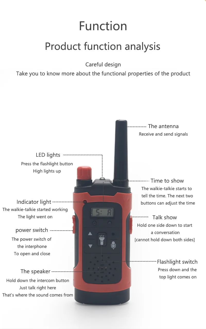 Удобная детская игрушка Walkie Talkie 2 шт Мини 200-300 м пуховая лампа фонарик Рождественская игрушка подарок рация для детей