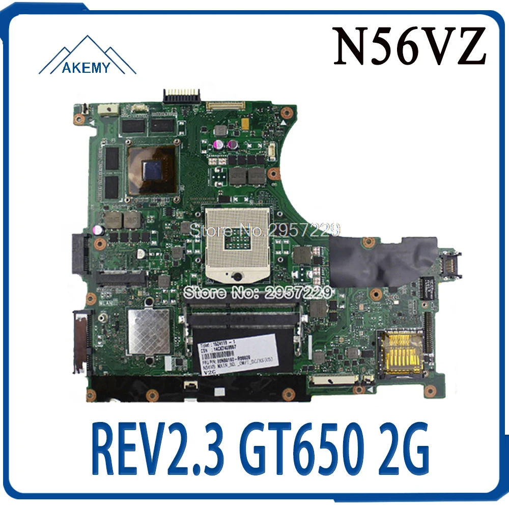 Original N56VZ Laptop Motherboard For Asus REV2.3 Mainboard GT650 2G PGA 989 HM76 Fit N56V N56VM N56VJ N56VB N56VV tested well | Компьютеры