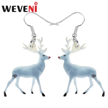 

WEVENI Acrylic Christmas Anime Antlers Deer Elk Earrings Drop Dangle Animal Jewelry For Women Girls Teens Kids Decorations Gift