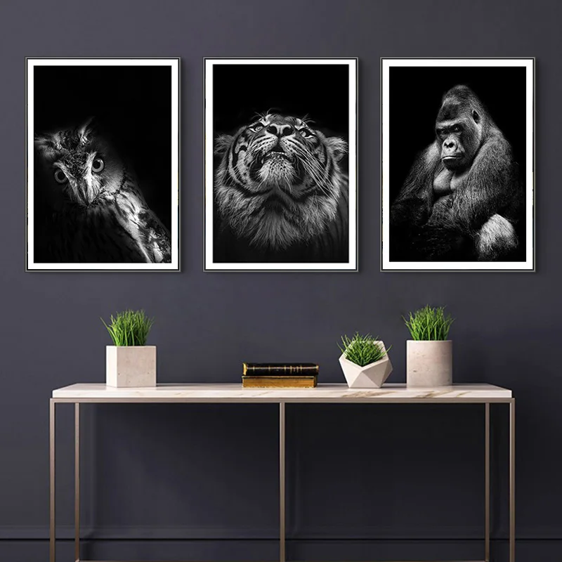 DIY-Black-White-Animal-Diamond-Painting-Cross-Stitch-Tiger-Cat-Gorilla-Mosaic-Embroidery-Art-Home-Room