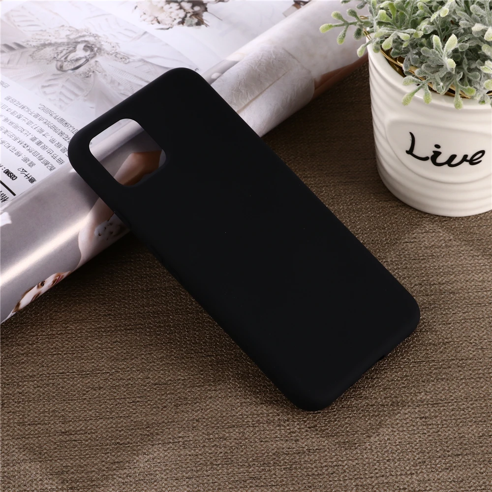 Capa for Google Pixel 4 Case Ultra Thin Pure Soft Liquid Silicon Cover Case for Google Pixel 4XL 4 XL Full Case Shockproof Funda - Цвет: Черный