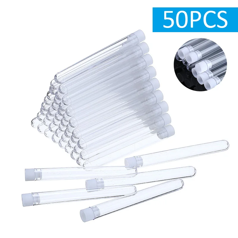 BENECREAT 15PCS 50ml Tubes à Essai En Plastique Transparents Avec Bouchons à Vis En Aluminium