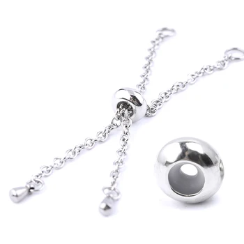 

10pcs Stainless Steel Slider Spacer Beads With Rubber Core Inside Positioning Stopper Beads For Bracelets Making Diy Jewelry