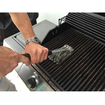 

18" Grill Brush BBQ Grill Cleaning Brush Safe for All Grills Durable Effective Stainless Steel Wire Bristles and Stiff Handle