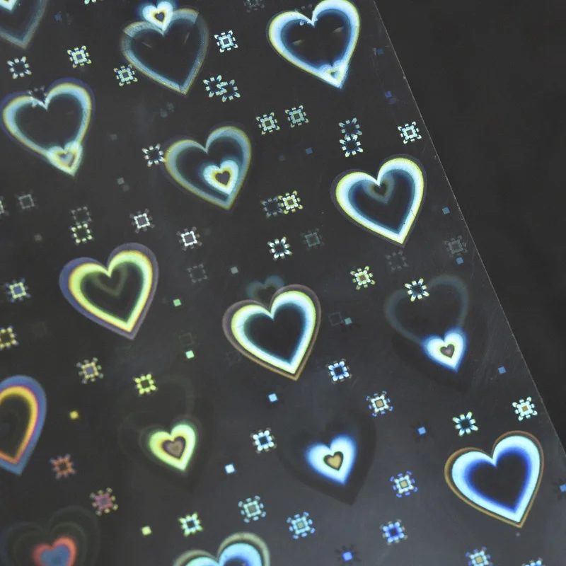 Наклейка из стеклянной фольги для ногтей с узором Love Star, 1 лист