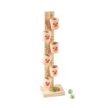 Детские Монтессори клоун Узор Деревянные блоки дерево мрамор мяч бегать трек игры игрушки
