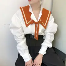 

Vintage Fake Collar Women Detachable Shirt Collar Lapel Ladies Shirt Half False Blous Girls Top Wrap Shawl Fashion Blouse C P2m5