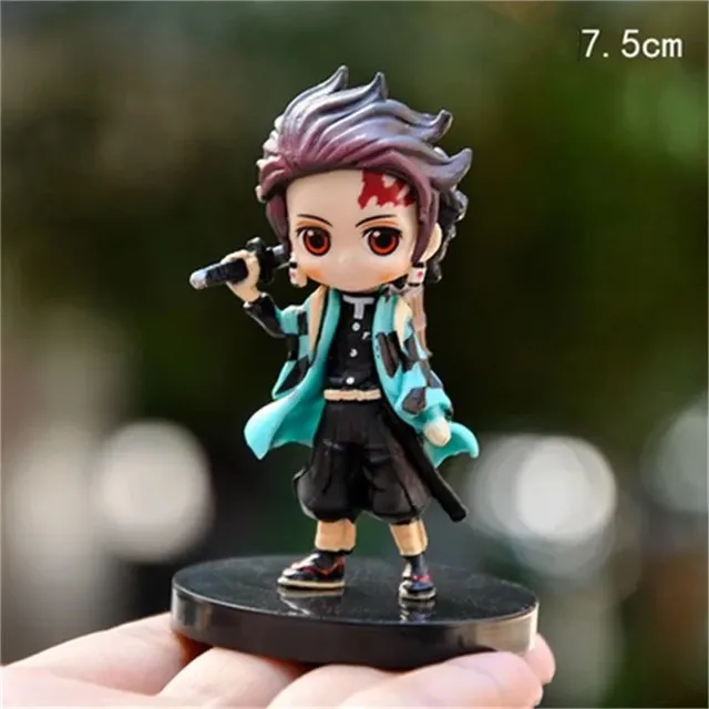 1/6pcs Anime Figure Demon Slayer Q Posket  Kimetsu No Yaiba Doll Tanjiro Nezuko Zenitsu Kawaii model PVC Toy desktop decoration 3