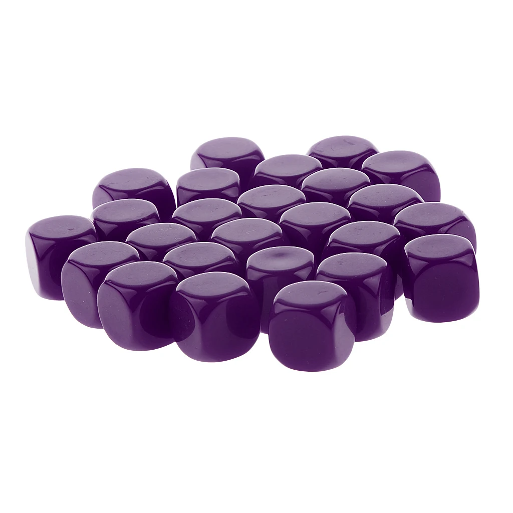 Set/25pcs Blank Six Sided D6 Dices D&D RPG Counting Cubes Board Game Favours