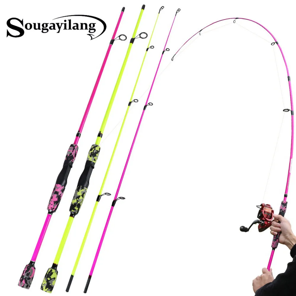 Sougayilang 1.7m/1.85m Spinning Fishing Rod 2/5 Sections Carbon
