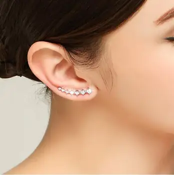 

New Fashion High Quality Super Shiny Zirconia 925 Sterling Silver Stud Earring for Women Jewelry Wholesale Gift Oorbellen
