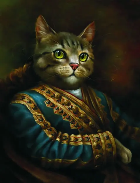 Винтажная Картина на холсте, мультяшный портрет, Cardinal Cat, настенные художественные принты, картины для украшения гостиной, плакаты и принты - Цвет: 01